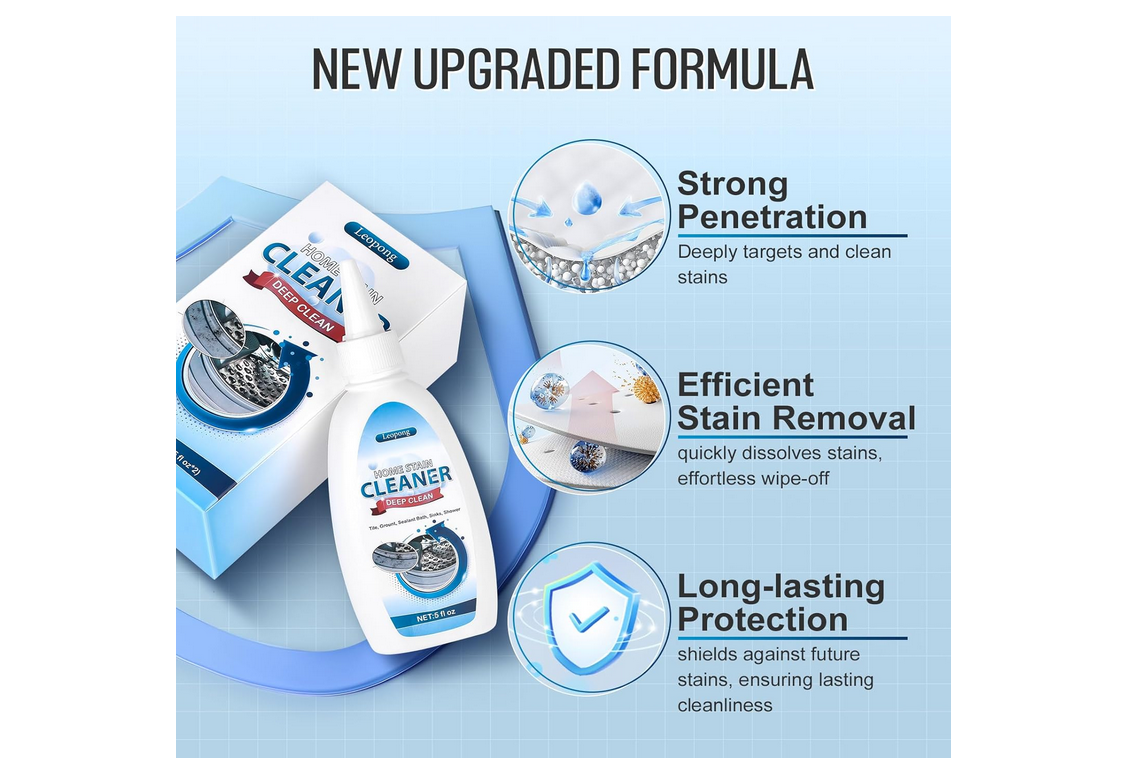 Leopong Home Cleaner Gel, Cleaner for Washing Machine, Refrigerator Strips, Household Shower, Kitchen Sinks, Walls, Tiles, Bathrooms- 5 fl oz