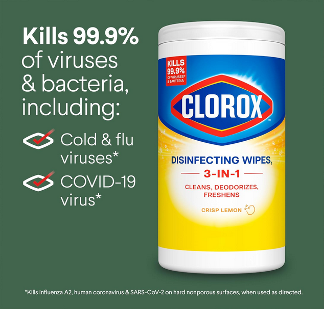 Clorox Disinfecting Wipes for Allergy Season, Bleach-Free, Multi-Surface Cleaner, Antibacterial, Fresh Scent & Crisp Lemon, 75 Count Each, Pack of 3